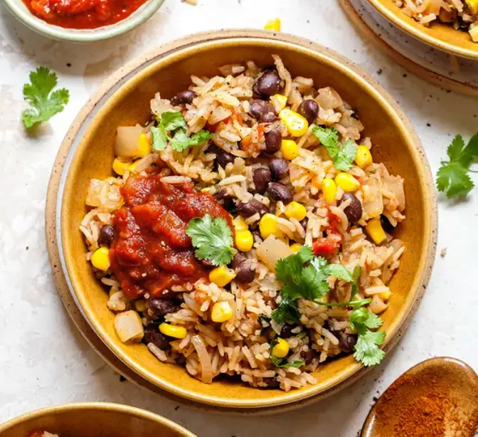 BEANS AND RICE WITH CORN