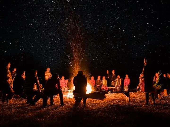 Community Around a Campfire