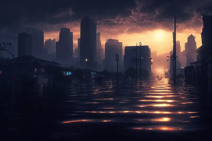 Flooded City During a Disaster