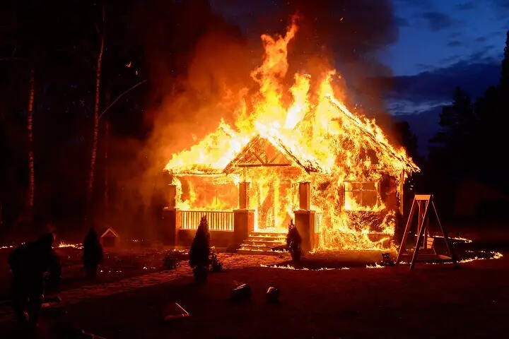 House on Fire at Night