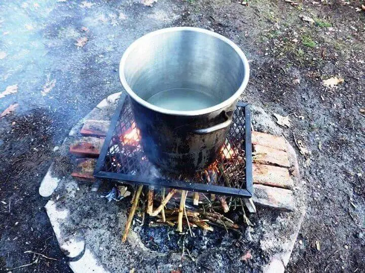 Large Pot Over Fire