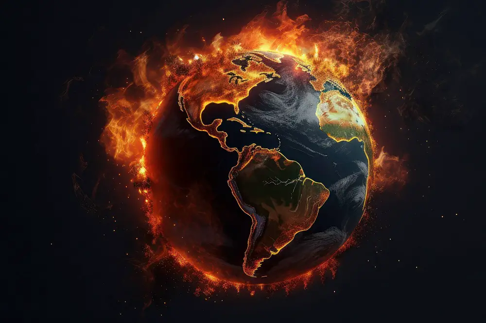 Planet Earth On Fire