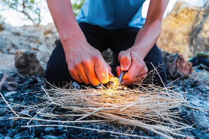 Starting Fire with Flint and Steel