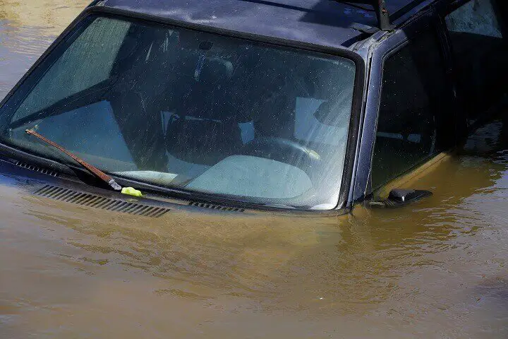 Submerged Car During Flood