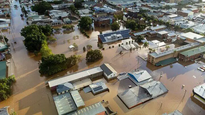 Town Submerged By Flood Waters
