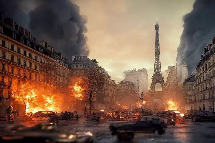 War in Paris Illustration